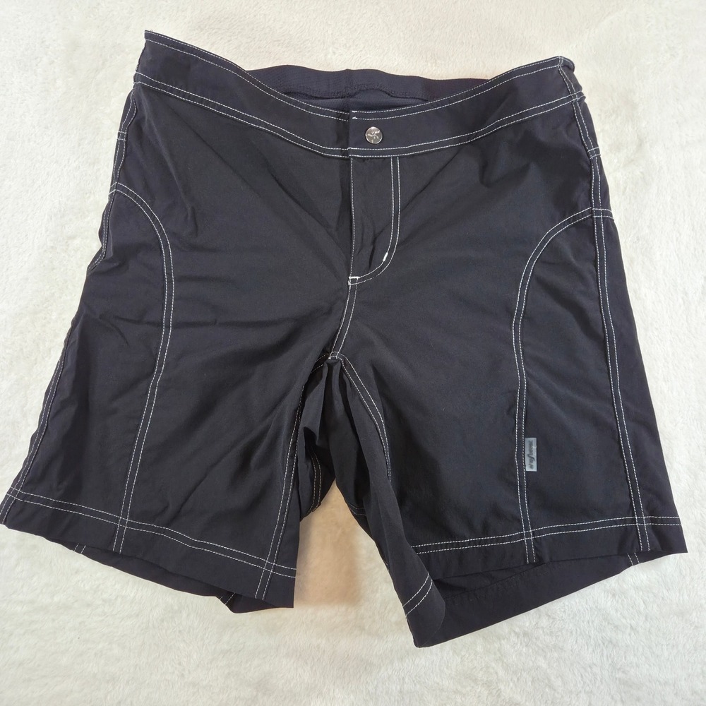 Shebeest Womens Cycling Shorts Large Black Padded Spandex Blend Bike Shorts
